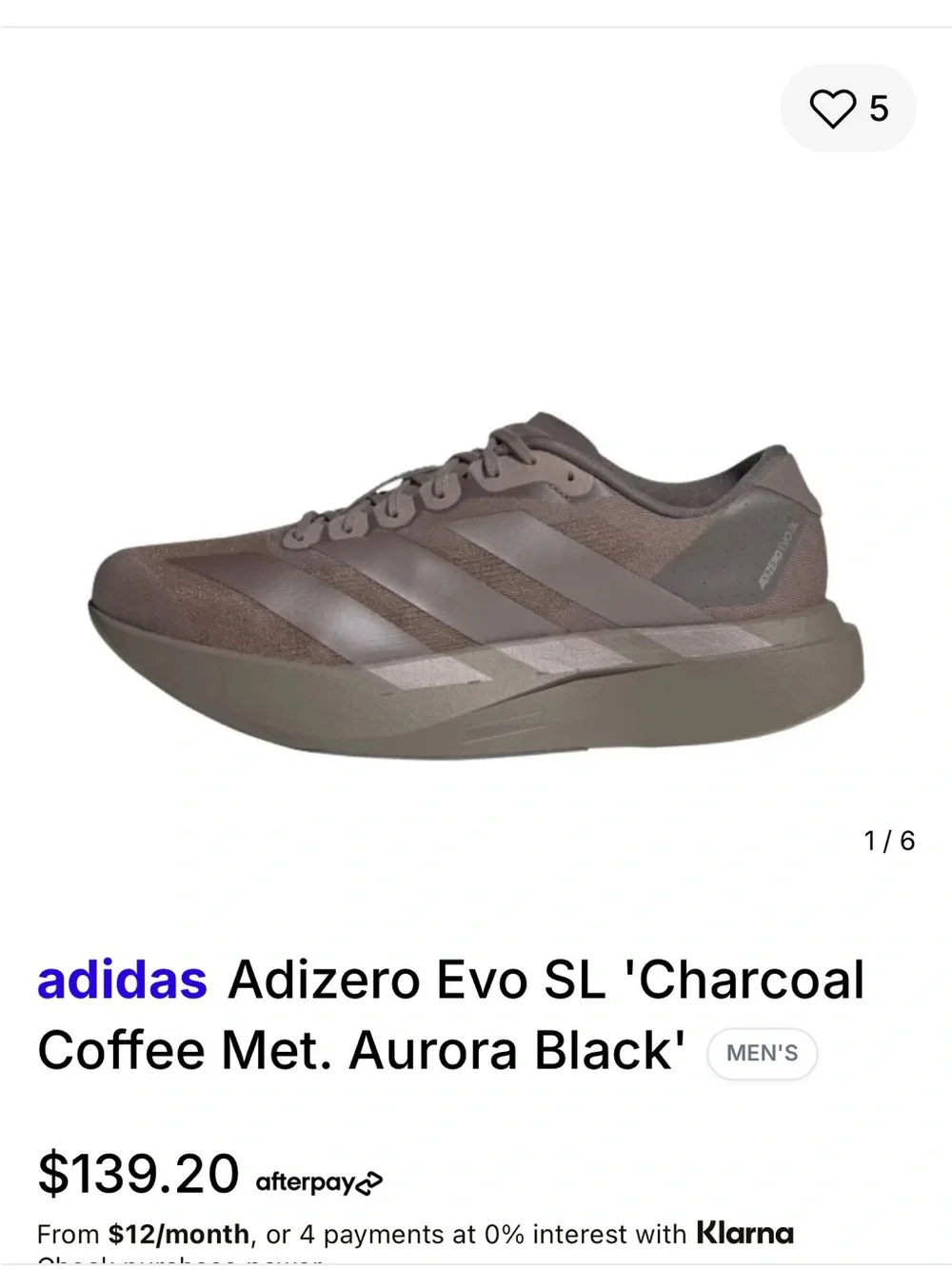 adidas ADIZERO Men’s Athletic Sneakers — Taupe